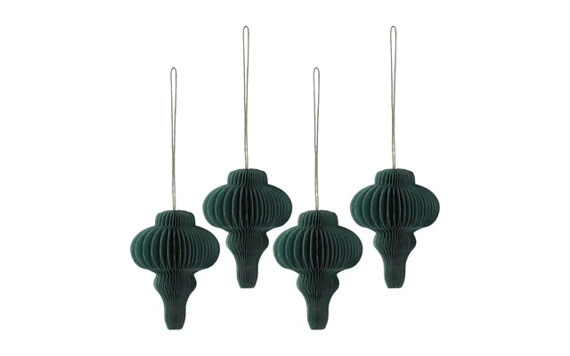 Scandi Living Spira Baubles 4-pack Forest Green