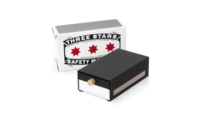 Solstickan Design Three Stars Matchbox Holder Large Black