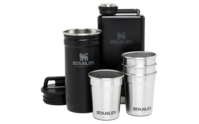 Stanley Stanley Flask & 4 Shot Glasses Stainless Steel-matte Black