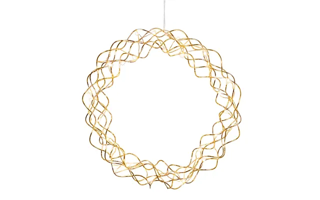 Star Trading Curly Wreath With Led Lights 30 Cm Brass