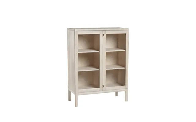 Stolab Prio Cabinet High Birch White Oiled. Glass Door