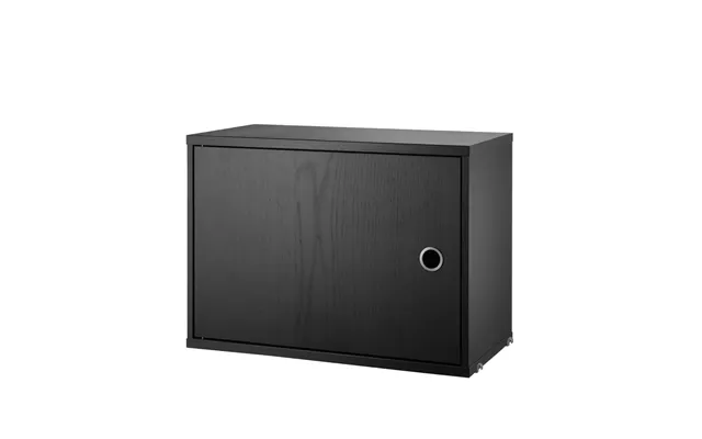 String String Cabinet With Door Ash Black Stain - 58x30 Cm