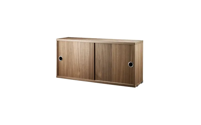 String String Cabinet With Sliding Door Walnut - 78x20 Cm
