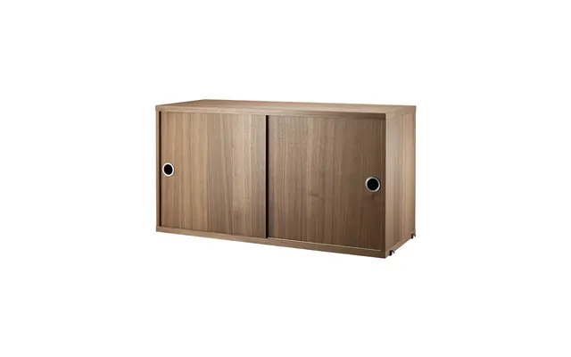 String String Cabinet With Sliding Door Walnut - 78x30 Cm