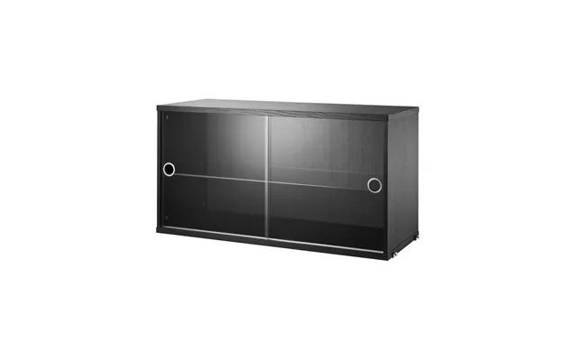 String String Display Cabinet Ash Black Stain - 78x30 Cm