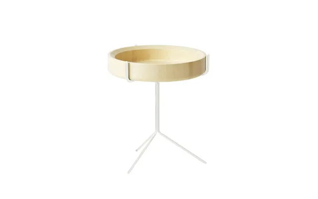 Swedese Drum Table Natural Lacquer-h.46cm-white Stand