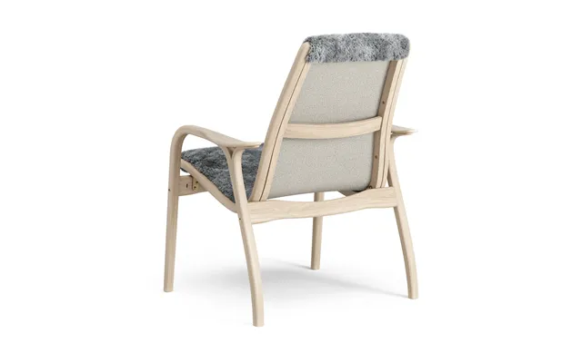 Swedese Laminett Arm Chair White Pigmented Oak Sheep Skin Scandinavian Grey Grey