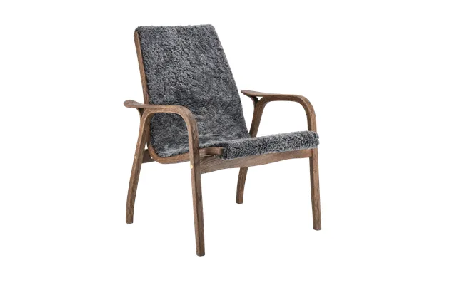 Swedese Laminett Armchair Oak Sheepskin Special Edition Rubio Monocoat Chocolate-charcoal