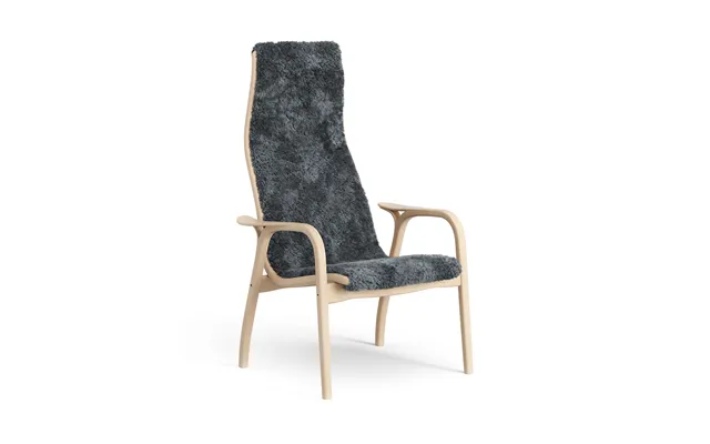 Swedese Lamini Children's Arm Chair Laquered Beech Sheep Skin Charcoal Dark Grey