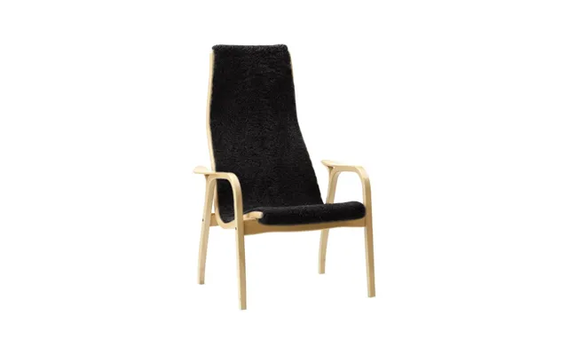 Swedese Lamino Armchair Sheepskin Black - Natural Lacquered Beech