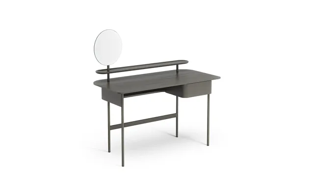 Swedese Luna Desk With Drawer - Shelf And Mirror Oak Orkan Grey