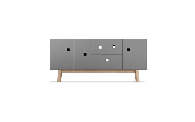 Zweed Peep M2 Media Bench Slate Grey. Retro. Oak Stand