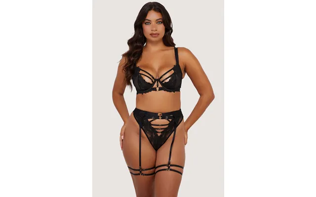 Eleanor Black Strappy Embroidery Balconette Set 30dd