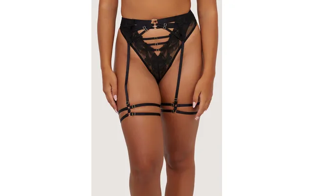 Eleanor Black Strappy Embroidery Thigh Harness 26