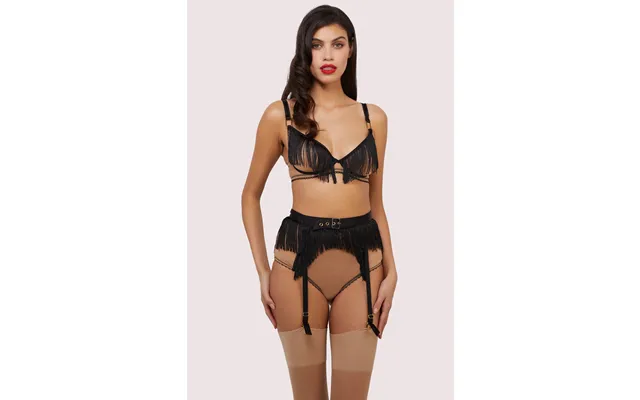 Esme Illusion Net And Fringe Push Up Plunge Set 32b