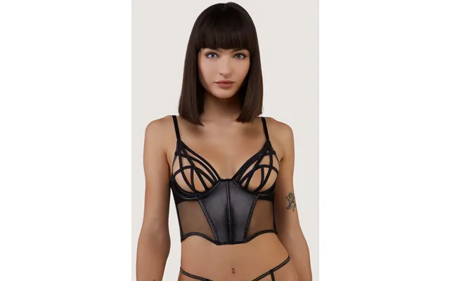 Indie Black Vegan Leather Classic Underbust Corset 10