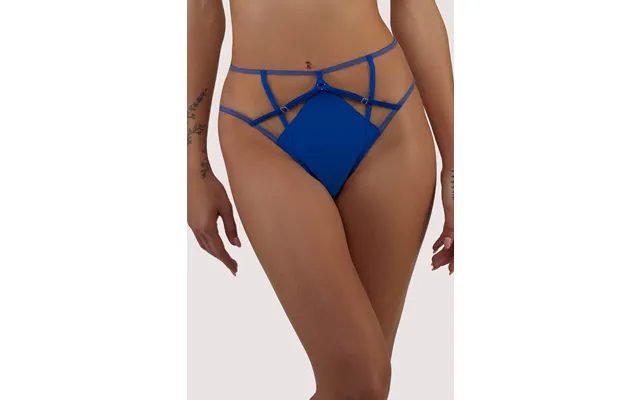 Ramona Cobalt Blue Strap Detail Illusion Mesh High Waisted Brief 26