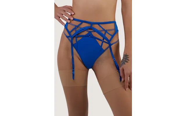 Ramona Cobalt Blue Strap Detail Illusion Mesh Suspender 16