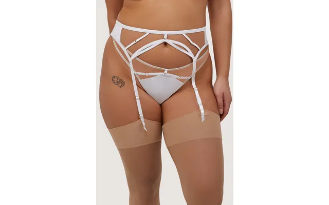 Ramona Optic White Strap Detail Illusion Mesh Suspender 12