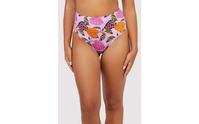 Riley Mix & Match Pink Palm Print High Waisted Bikini Bottom 12