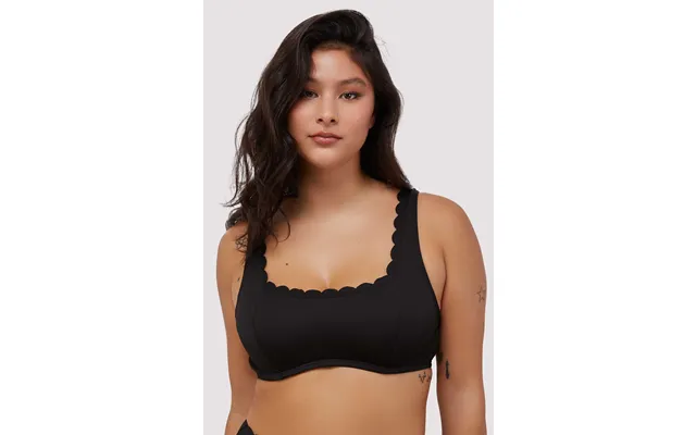 Sophia Mix & Match Fuller Bust Black Scallop Crop Bikini Top 32g