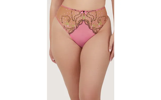 Spank Me Pink And Nude Custom Embroidery High Waist Thong 10