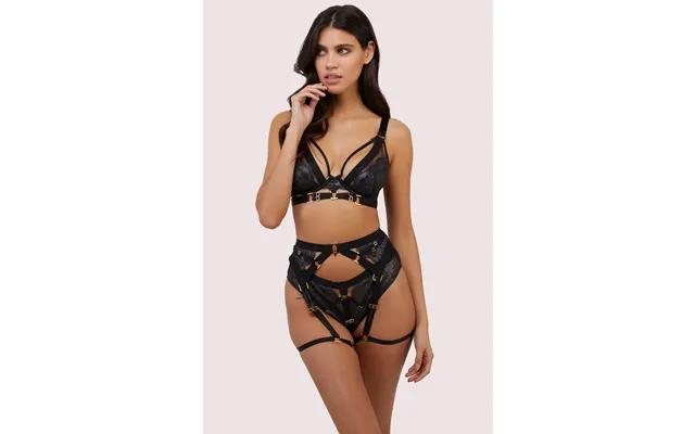 Tabitha Black Wet-look Lace Set 32ff