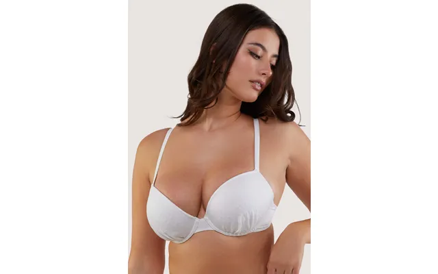 Zoe Fuller Bust Mix & Match White Floral Texture Padded Plunge Bikini Top 32ff