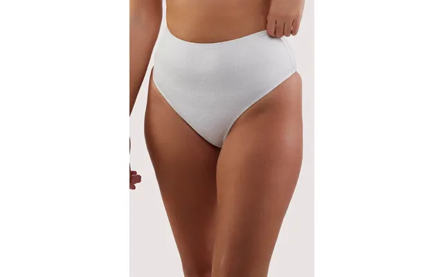 Zoe Mix & Match White Floral Texture High Waisted Bikini Bottom 16