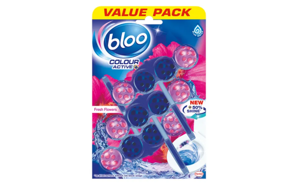 Bloo Colour Active Fresh Flowers Toilet Freshener - 3-pack