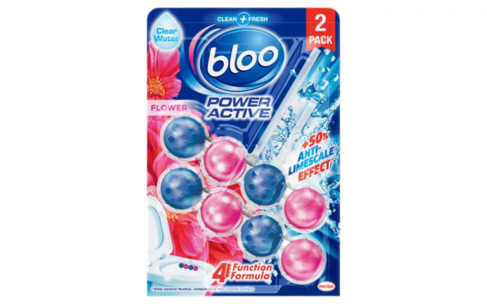 Blooo Power Active Flower Toilet Rim Block Twin Pack 6 Pcs
