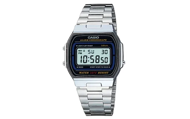 Casio Retro Vintage Unisex Digital Watch A164wa-1ves - Silver Stainless Steel Band