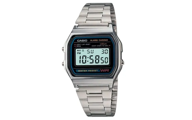 Casio Vintage Unisex Digital Watch A158wa-1df - Silver Stainless Steel Band