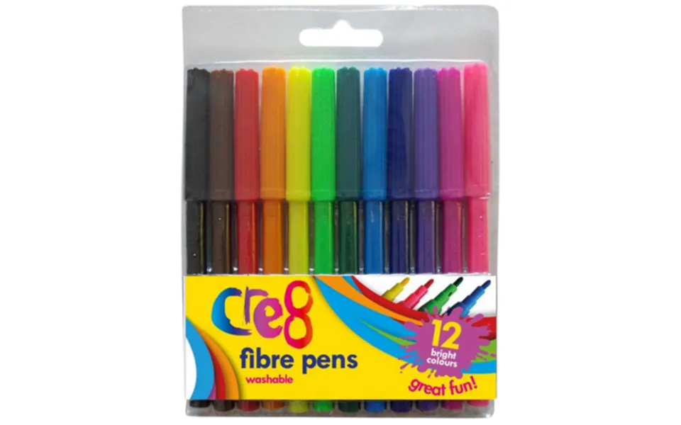 Cre8 Washable Fibre Pens 12 Colours