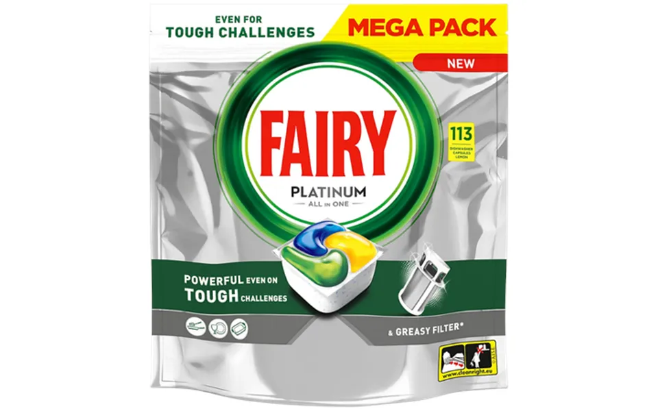 Fairy Lemon All-in-one Glass Dishwasher Tablets 113 Pcs