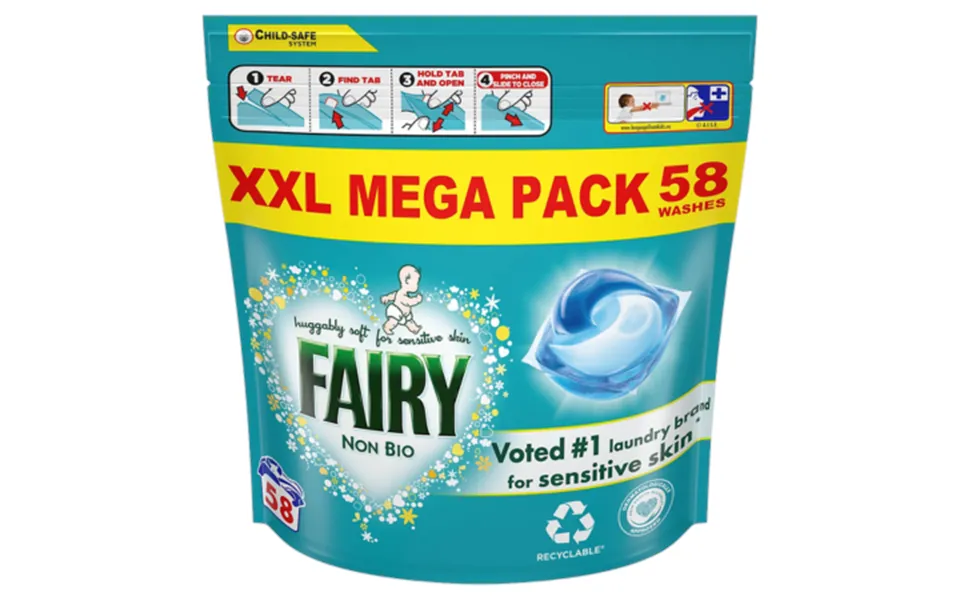 Fairy Non Bio Sensitive Skin Laundry Pods 58 Pcs
