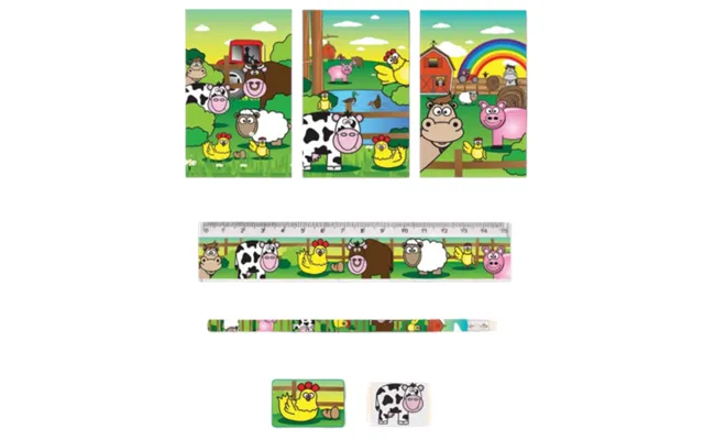 Fun Stationery Farm Animals Stationery Set 5 Pcs