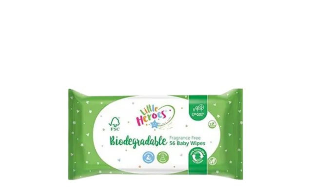 Ittle Heroes Biodegradable Fragrance Free Baby Wipes - 56 Pcs