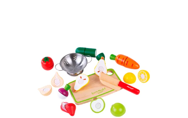 Janod Green Market Fruit & Vegetable Play Set - 12 Pieces