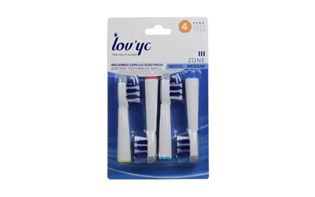 Lov'yc Iii Zone Toothbrush Heads For Electric Toothbrush Medium - 4 Pcs