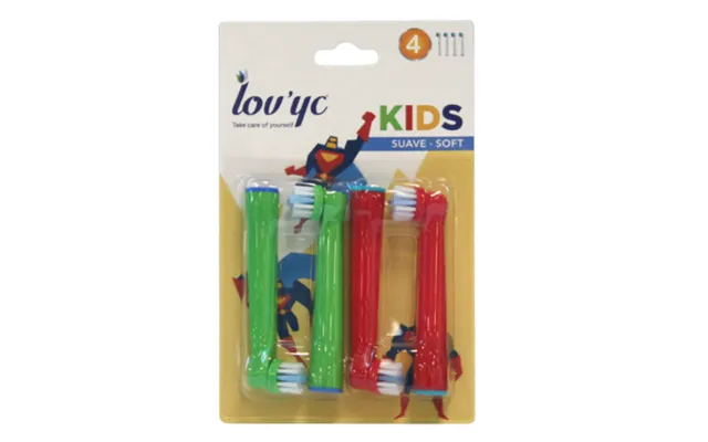 Lov'yc Kids Toothbrush Heads For Electric Toothbrush Soft - 4 Pcs