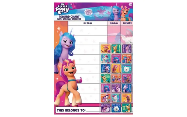 My Little Pony Reward Chart With Sparkly Stickers