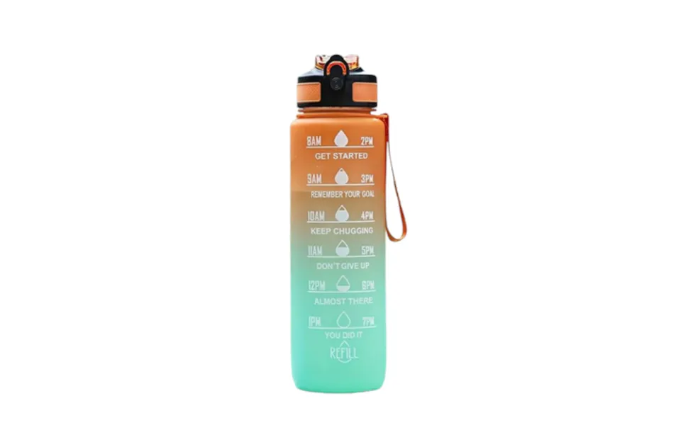 Orange & Green Drinking Bottle - 1l