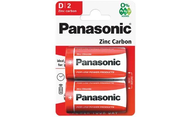 Panasonic Zinc Carbon D Batteries - 2 Pcs