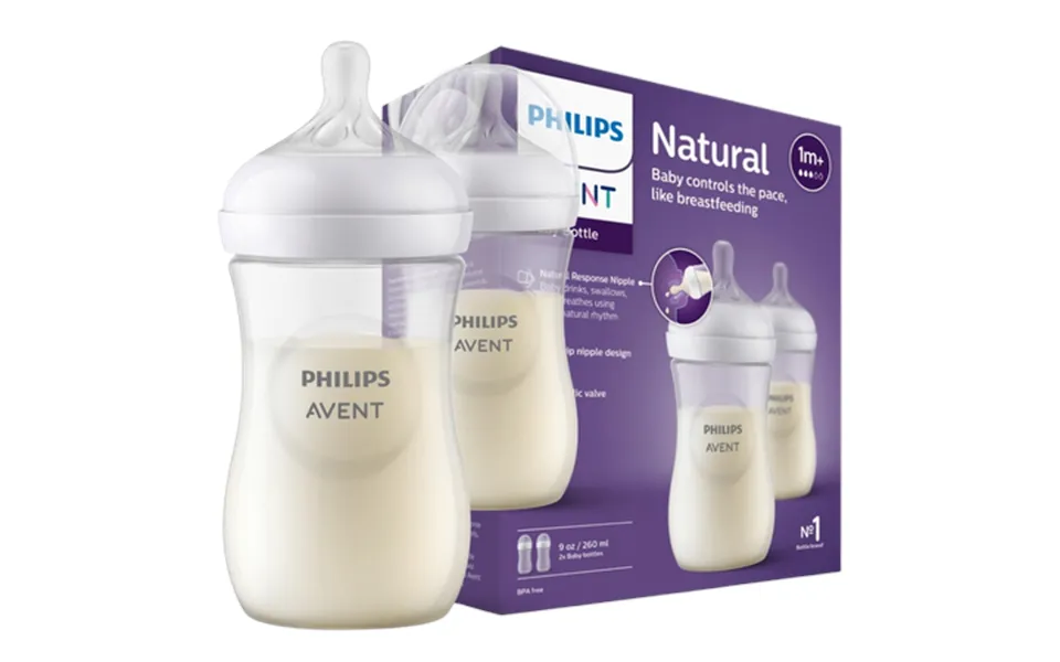 Philips Avent Natural Response 1 Months Baby Feeding Bottle 2 X 260 Ml