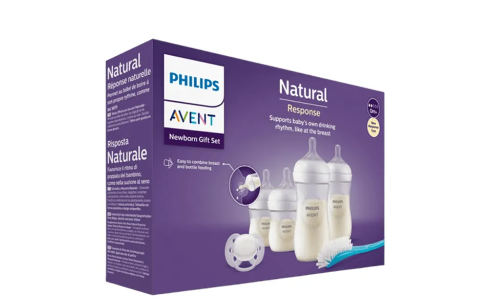 Philips Avent Natural Response Newborn Baby Gift Set With Baby Bottles - Soother & Brush