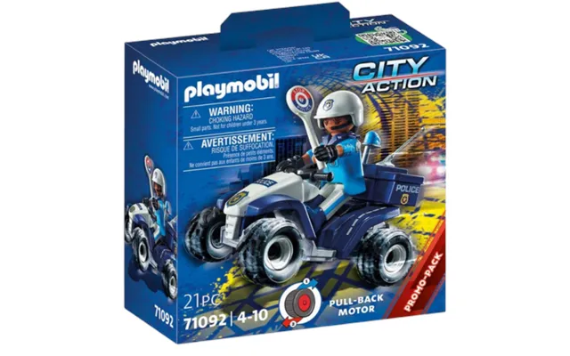 Playmobil City Action Police Quad With Pull-back Motor