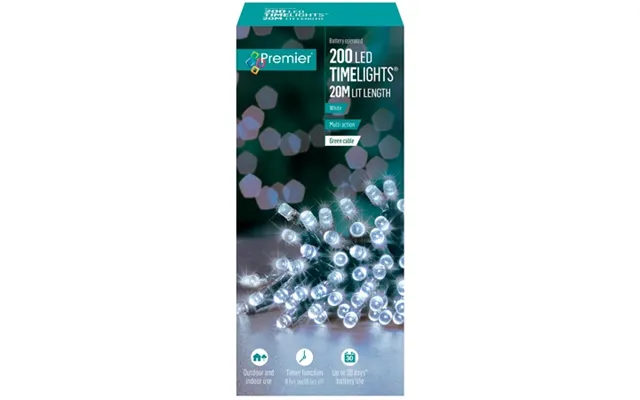 Premier 200 Led Battery White Light Chain - 20 Metres