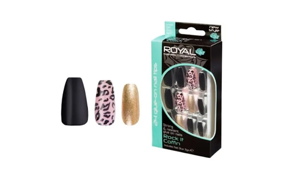 Royal Artificial Nails Rock It Coffin - 24 Pcs.