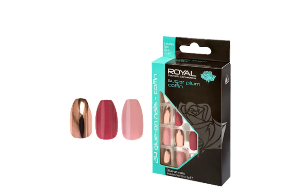 Royal Artificial Nails Sugar Plum Coffin - 24 Pcs
